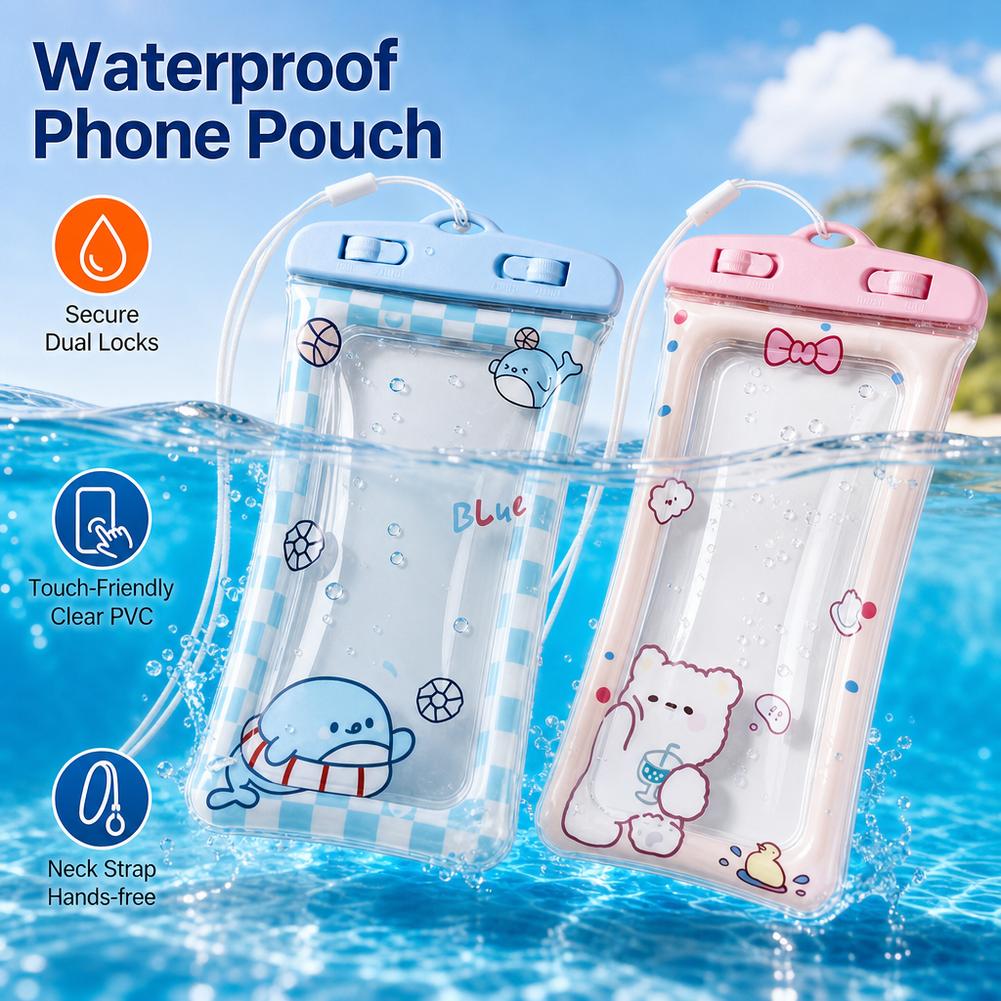 Dry Bag Waterproof - Casing Ponsel Tahan Air Beruang Lucu,