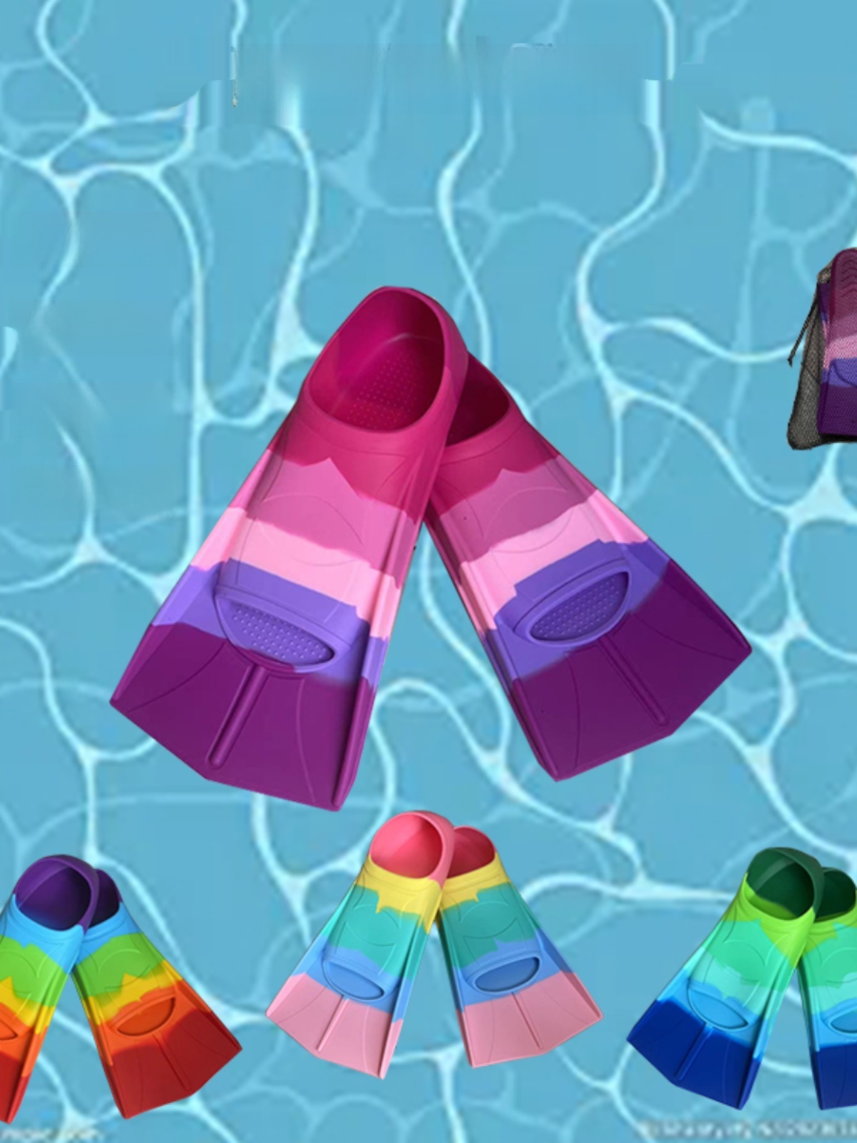 Flippers Swimming - Sirip Renang Silikon, Peralatan Latihan Menyelam