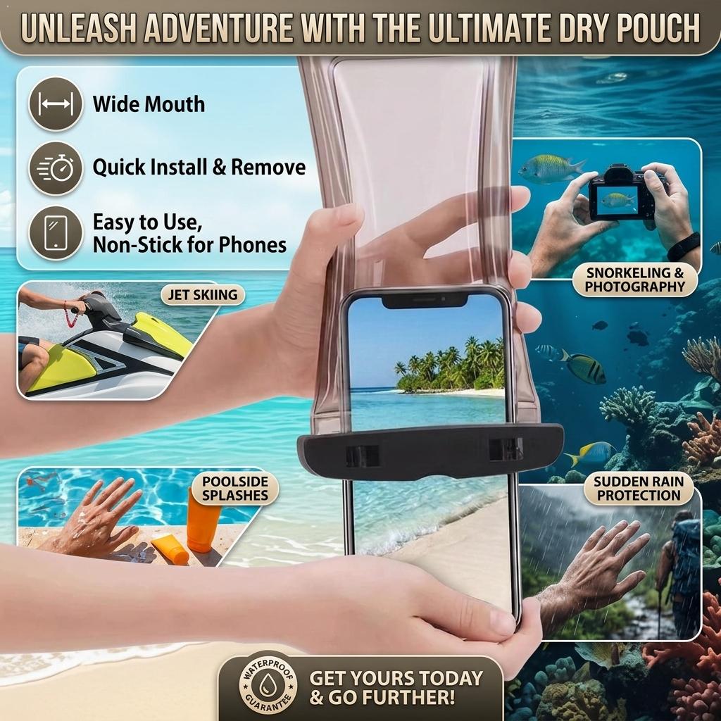 Dry Bag Waterproof - Kantong Tahan Air untuk Ponsel, Tas