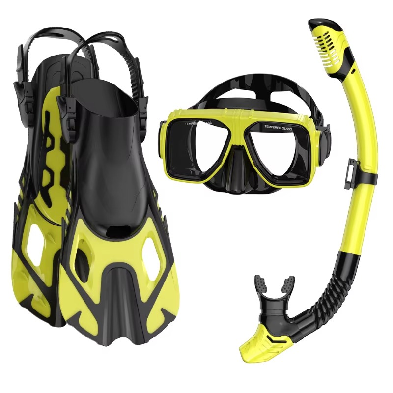 Swim Fins - Perlengkapan Snorkel Diving Profesional 3-Piece, Masker