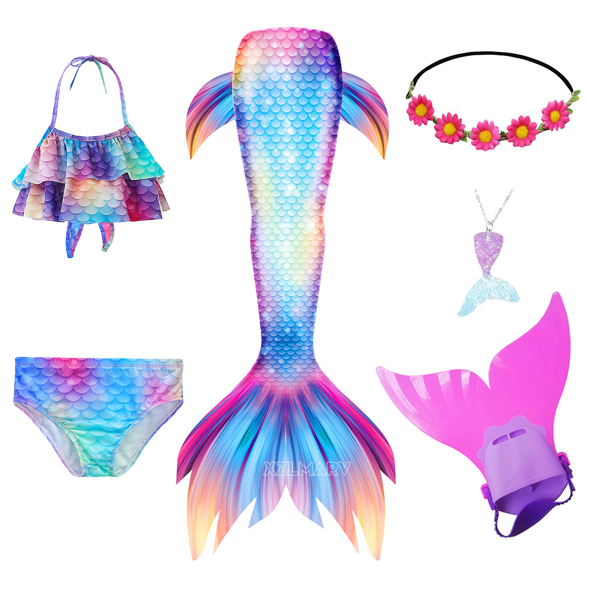 6 Buah/Set Kostum Putri Duyung - Swim Fins ulasan dan harga