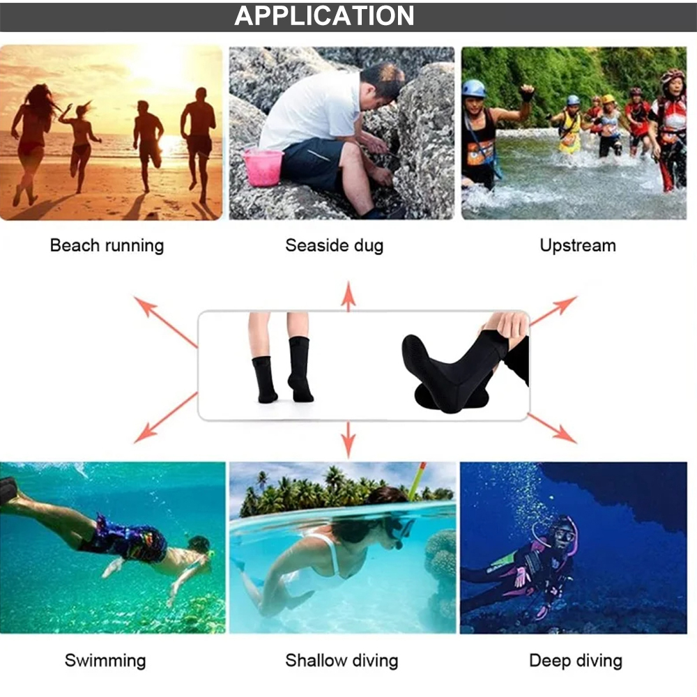Kaus kaki Neoprene 5mm, sepatu - Flippers Swimming ulasan dan harga